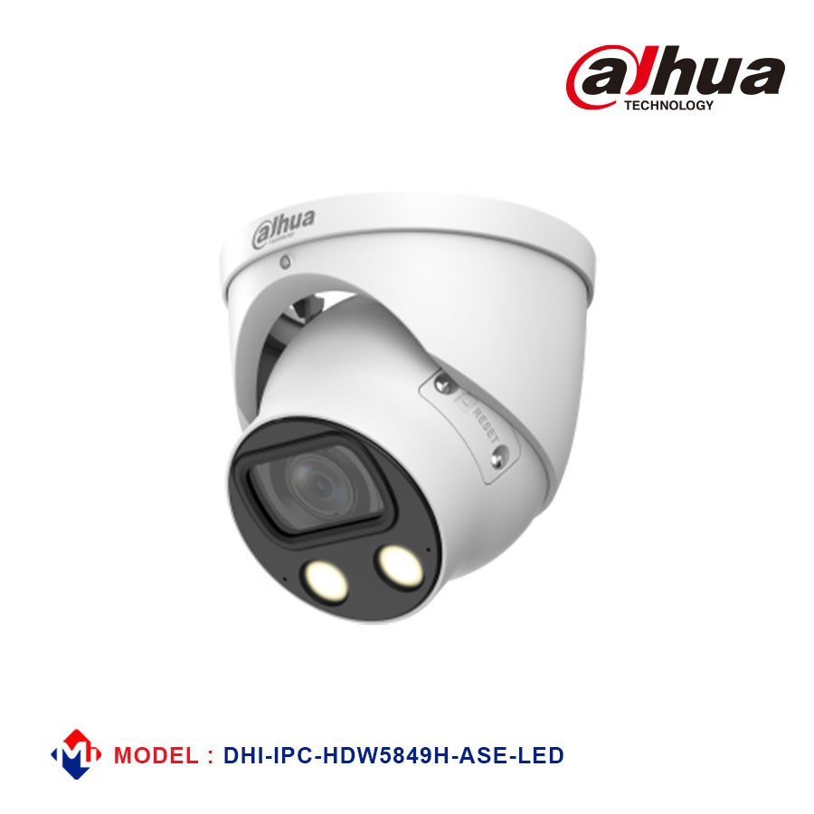 Dahua 8MP Full-color Fixed-focal Warm LED Eyeball WizMind Network Camera [DH-IPC-HDW5849H-ASE-LED]