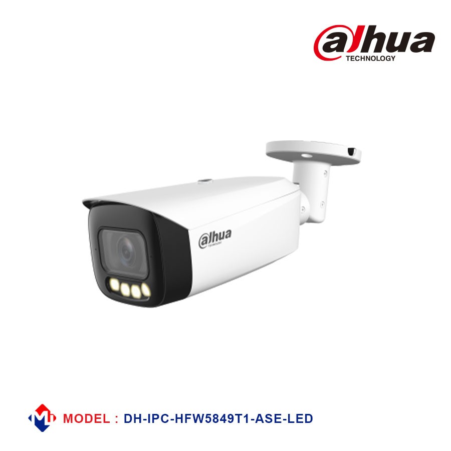 Dahua 8MP Full-color Fixed-focal Warm LED Bullet WizMind Network Camera [DH-IPC-HFW5849T1-ASE-LED]